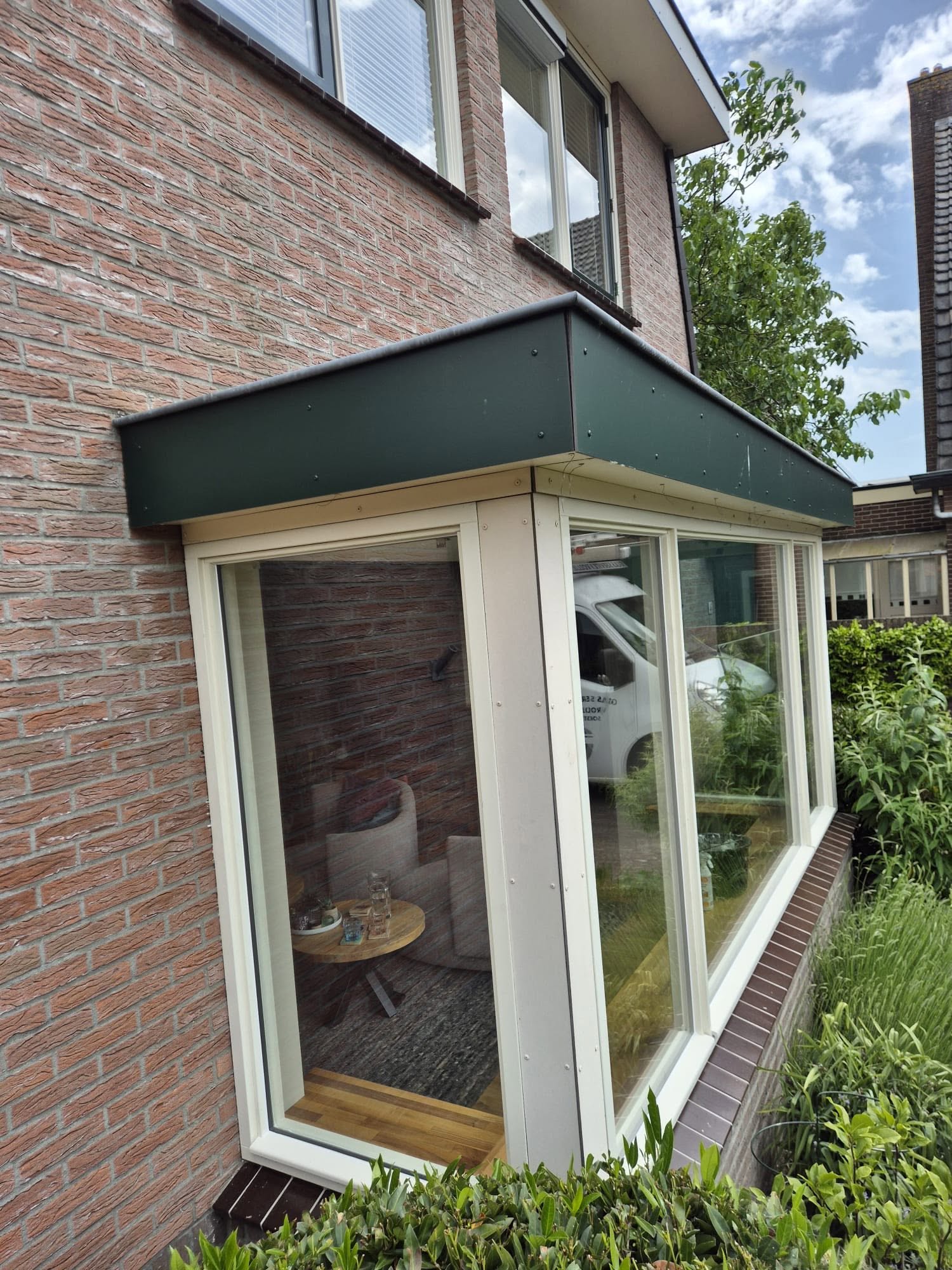 Grote glaspartij zijgevel — Maatwerk glas in Soest